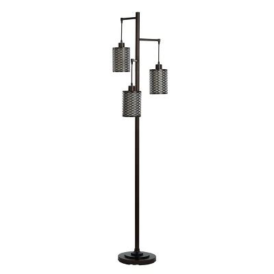 Lattice Design Rubbed Bronze Finish Tree Floor Lamp 